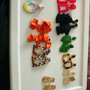 Vibrant Multicolor Gemstone Earrings Set